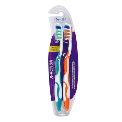 Cepillo dental medio Bonté Everyday blister 2 unidades-0