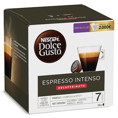 Café en cápsulas espresso intenso descafeinado Nescafé Dolce Gusto caja 16 unidades-0
