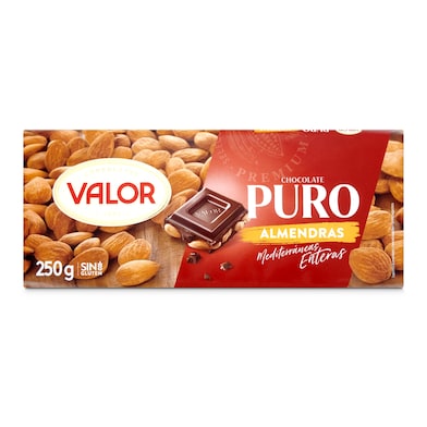 Chocolate puro con almendras enteras Valor 250 g-0