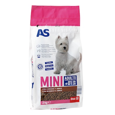 Alimento para perros de razas pequeñas sabor cordero arroz As bolsa 2 Kg-0