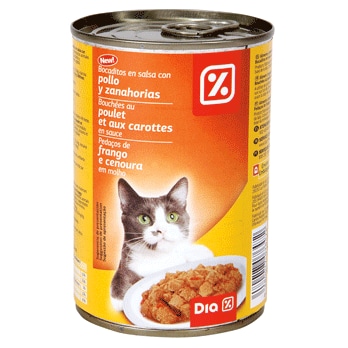 Alimento para gatos bocaditos pollo y legumbres Dia lata 400 g-0