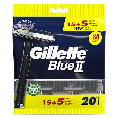 Maquinilla desechable 2 hojas Gillette Blue II bolsa 20 unidades-0