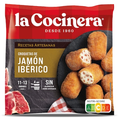 Croquetas artesanas de jamón ibérico La cocinera bolsa 400 g-0