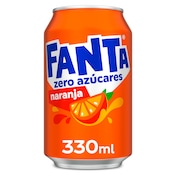 Refresco de naranja zero Fanta lata 33 cl