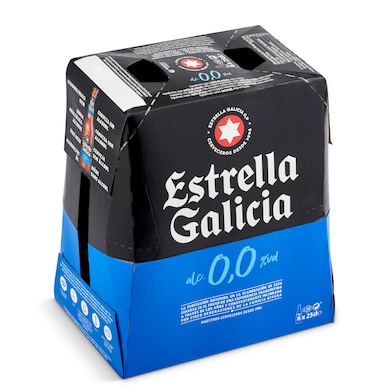 Cerveza 0,0% alcohol Estrella Galicia botella 6 x 25 cl-0