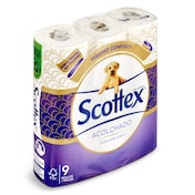 Papel higiénico acolchado 3 capas Scottex bolsa 9 unidades