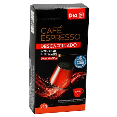 Café en cápsulas espresso descafeinado Cafetería de Dia caja 10 unidades-0