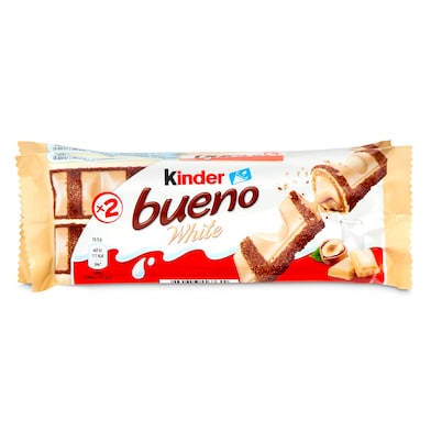 Barritas de chocolate blanco y avellanas Kinder bolsa 3 x 39 g-0
