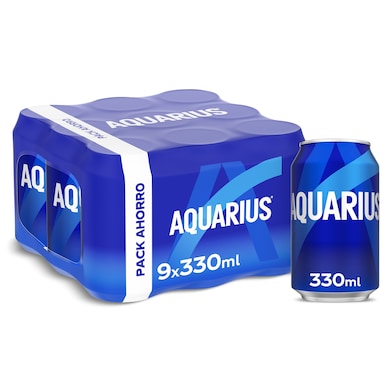 Bebida refrescante de limón Aquarius lata 9 x 33 cl-0