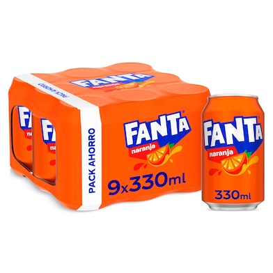 Refresco de naranja Fanta lata 9 x 33 cl-0