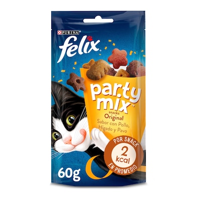 Snack para gatos party mix original Félix bolsa 60 g-0