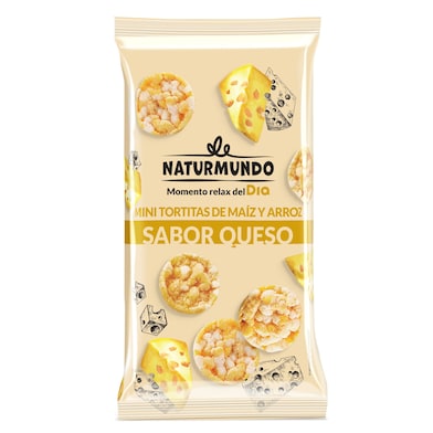Mini tortitas de maíz y arroz sabor queso Naturmundo de Dia bolsa 75 g-0