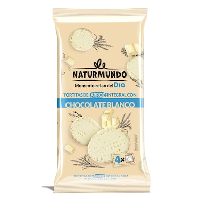 Tortitas de arroz integral con chocolate blanco Naturmundo de Dia bolsa 130 g-0