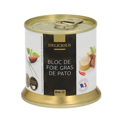 Bloc de foie gras de pato Dia Delicious lata 200 g-0