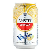 Cerveza radler con limón Amstel lata 33 cl