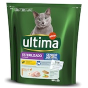 Alimento para gatos senior esterilizados Ultima bolsa 800 g