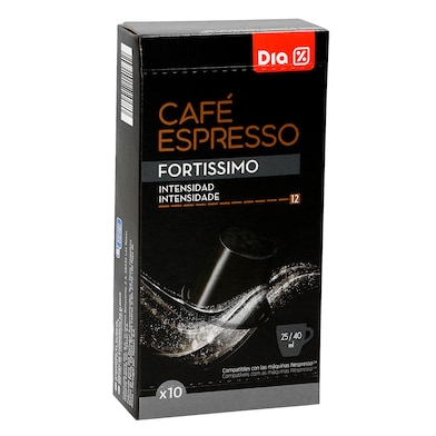 Café en cápsulas espresso fortíssimo Cafetería de Dia caja 10 unidades-0