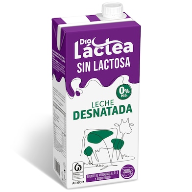 Leche desnatada sin lactosa Dia Láctea brik 1 l-0