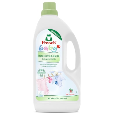 Detergente máquina líquido ecológico Baby frosch botella 21 lavados-0