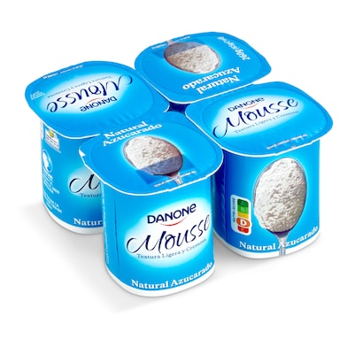Yogur mousse natural azucarado Danone pack 4 x 65 g-0