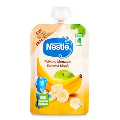 Puré manzana y plátano Nestlé bolsa 90 g-0
