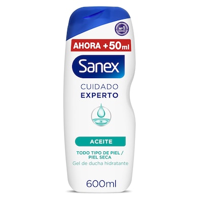 Gel de ducha aceite piel normal y seca Sanex botella 600 ml-0