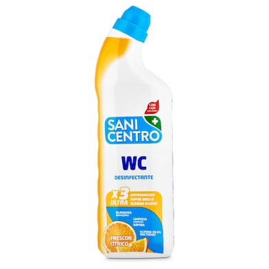 Gel desinfectante wc con lejía frescor cítrico Sanicentro botella 1 l-0