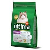 Alimento para gatos esterilizados anti bolas de pelo con pavo Ultima bolsa 1.5 Kg