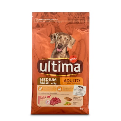 Alimento para perros adultos rico en buey Ultima bolsa 3 Kg-0