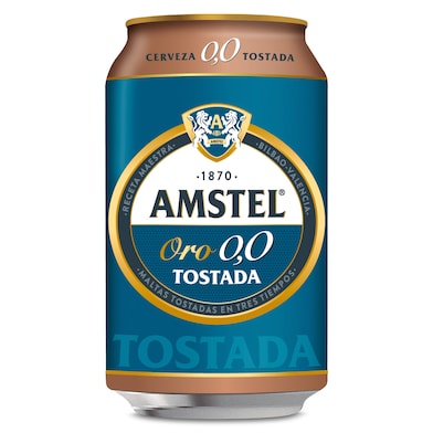 Cerveza tostada 0,0% alcohol Amstel Oro lata 33 cl-0