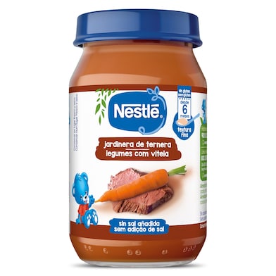 Puré de hortalizas y ternera Nestlé frasco 190 g-0