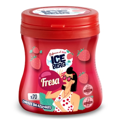 Chicles de fresa sin azúcar Iceberg de Dia bote 70 unidades-0