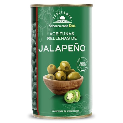 Aceitunas rellenas de jalapeño Vegecampo de Dia lata 150 g-0