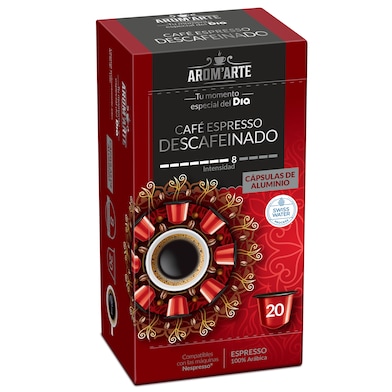 Café en cápsulas espresso descafeinado Arom'arte  de Dia caja 20 unidades-0