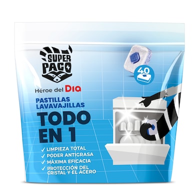Lavavajillas máquina todo en 1 Super Paco de Dia bolsa 40 unidades-0