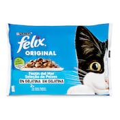 Alimento para gatos en gelatina sabor pescado Felix bolsa 340 g