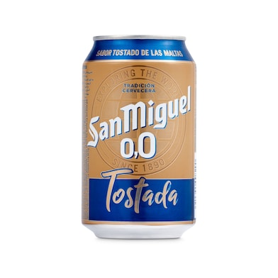 Cerveza tostada 0,0% alcohol San Miguel lata 33 cl-0