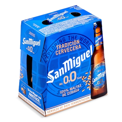 Cerveza 0,0% alcohol San Miguel botella 6 x 25 cl-0