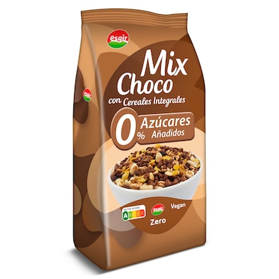 Cereales integrales 0% azúcares añadidos mix choco Esgir bolsa 250 g-0