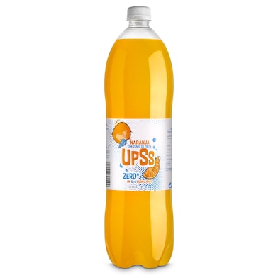 Refresco de naranja 8% zumo con gas zero  Upss Dia botella 1.5 l-0