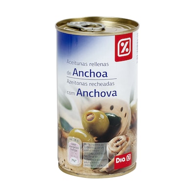 Aceitunas rellenas de anchoa Dia lata 150 g-0