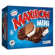 Helado mini de nata con gotas de chocolate 6 unidades Nestlé Maxibon caja 306 g