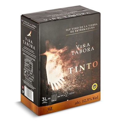 Vino tinto de la tierra de Extremadura  Viña Tabora baginbox 3 l-0