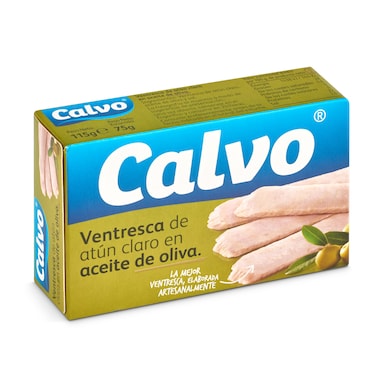 Ventresca de atún claro en aceite de oliva Calvo lata 75 g-0