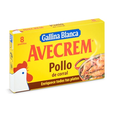 Pastillas de caldo de pollo Gallina Blanca Avecrem caja 8 unidades-0