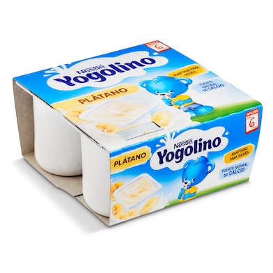 Postre lácteo de plátano Nestlé Yogolino pack 4 x 100 g-0