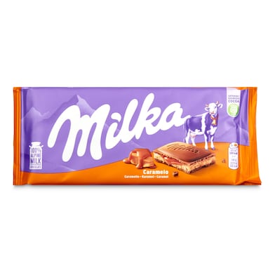 Chocolate con leche relleno de caramelo Milka 100 g-0