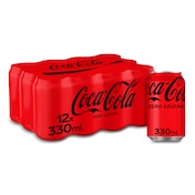 Refresco de cola zero Coca-Cola lata 12 x 33 cl