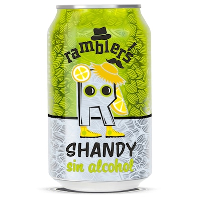 Cerveza sabor limón shandy sin alcohol Ramblers de Dia lata 33 cl-0