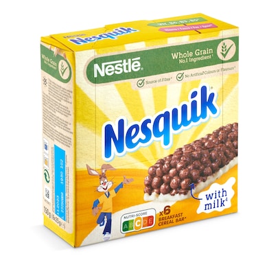 Barritas de cereales con chocolate nesquik Nestlé caja 150 g-0